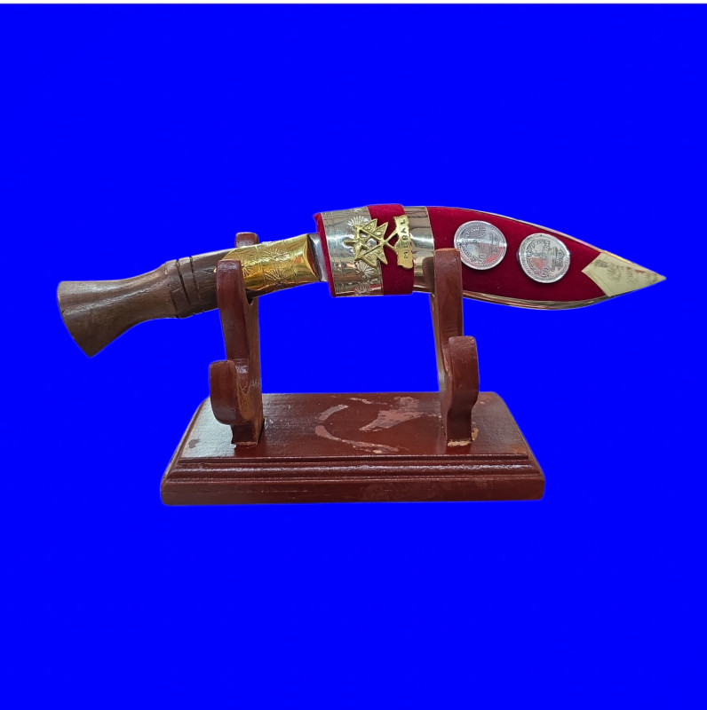 Nepali Khukuri on Wooden Stand
