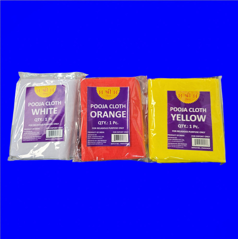 Pooja Cloth Red white Yellow